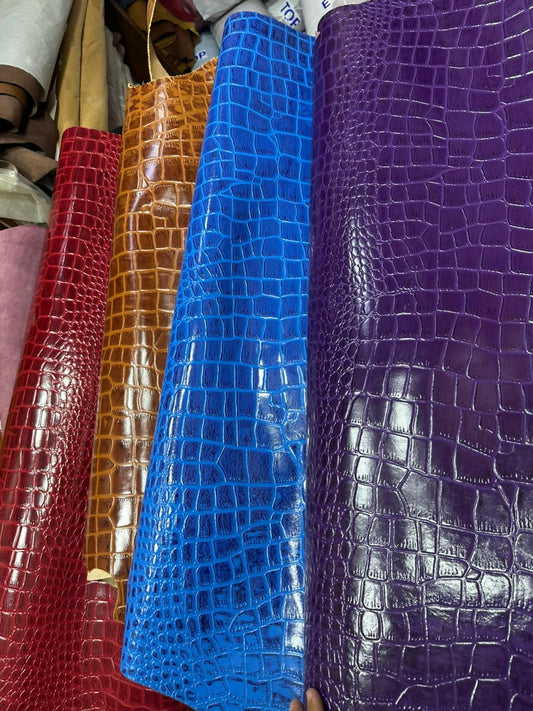 Leather hide crocodile print
