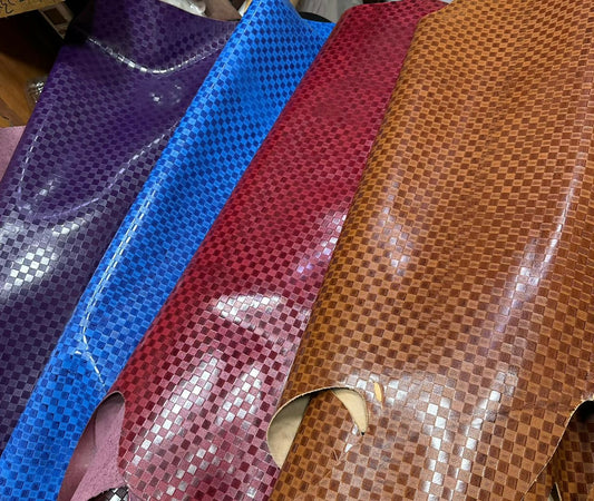 Leather hide squares print