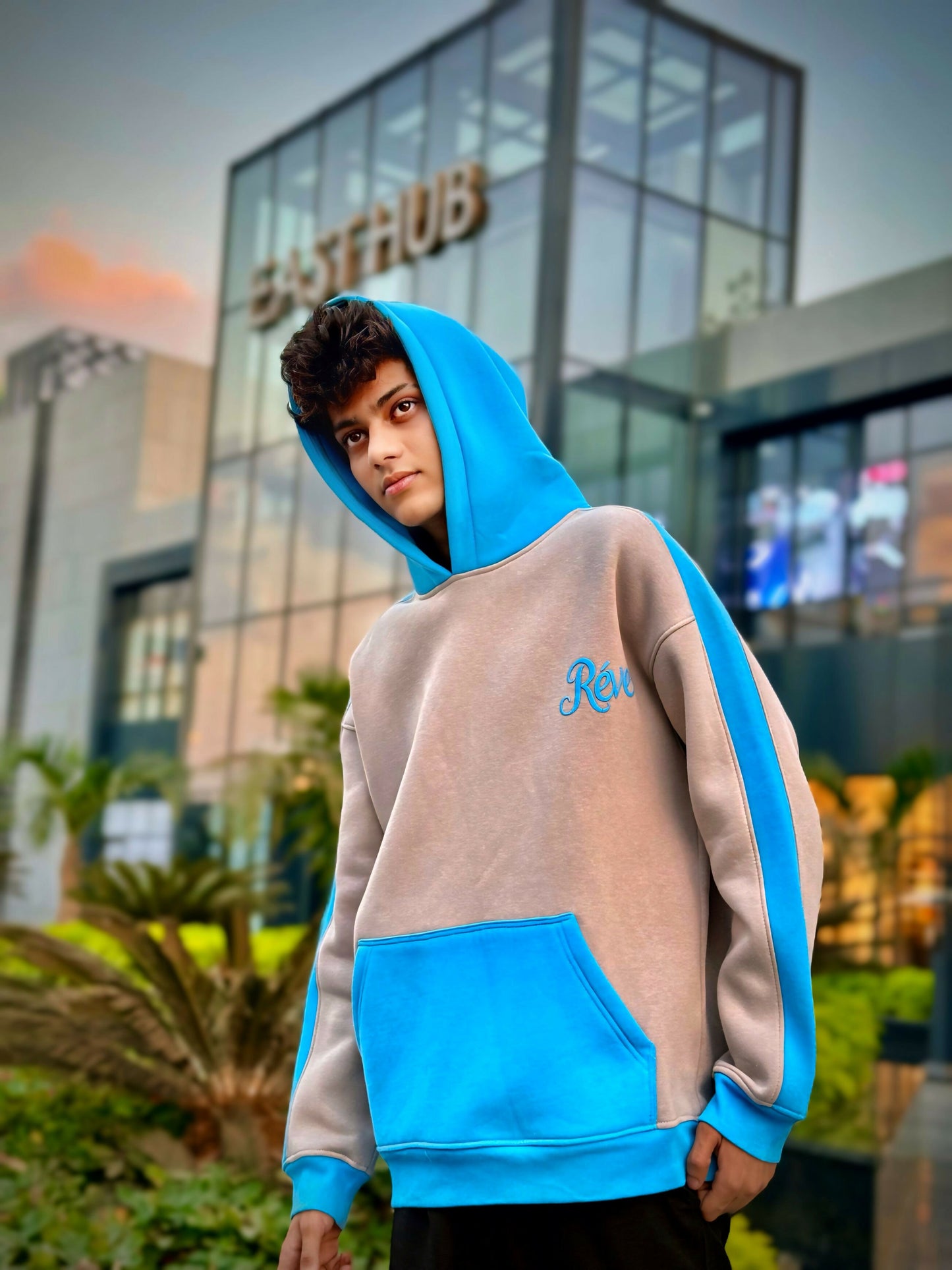 Hoodie raglan and shoulder py reve