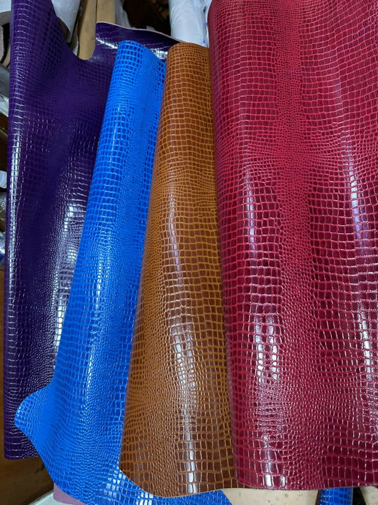 Leather hide snake print